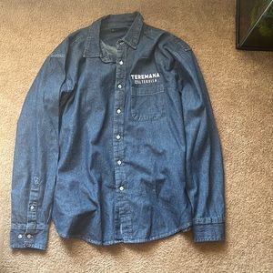 Denim button up, long sleeve, Teremana Tequilla, size Large